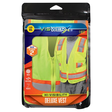 Viswerx Hi-Vis Deluxe Vest - ANSI CL2 XL 127-22024